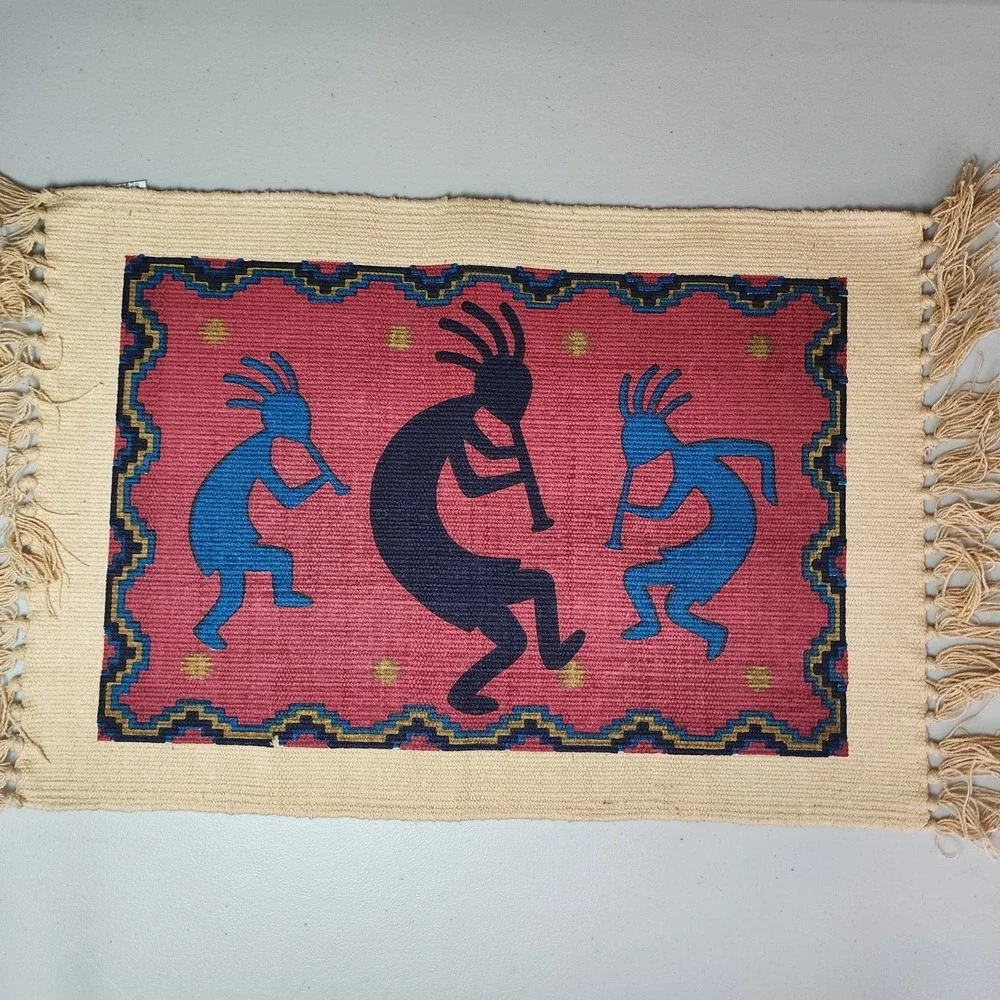 Southwestern 6 KOKOPELLI Cotton Woven Placemats EL PASO SADDLE BLANKET CO